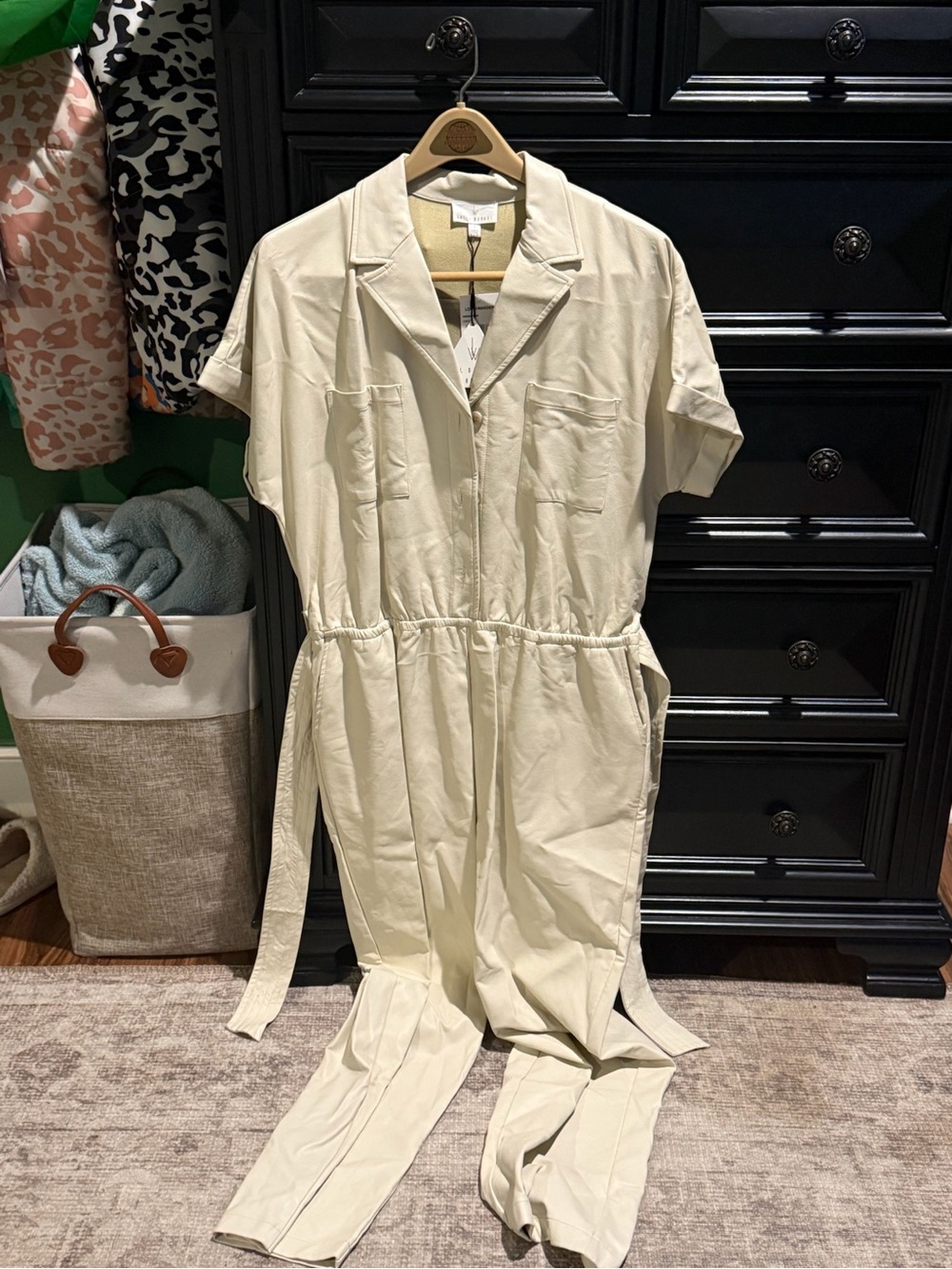 Lost + Wander Cream Utility Jumpsuit
